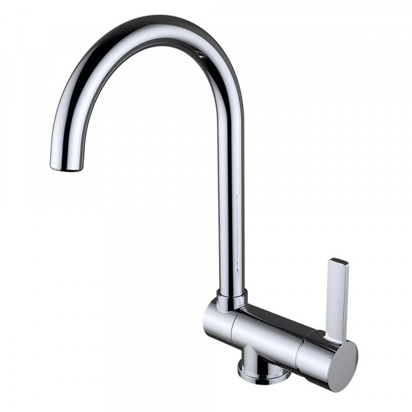 Grifo de cocina monomando 225mm con caño conformado abatible Round Cold Open
