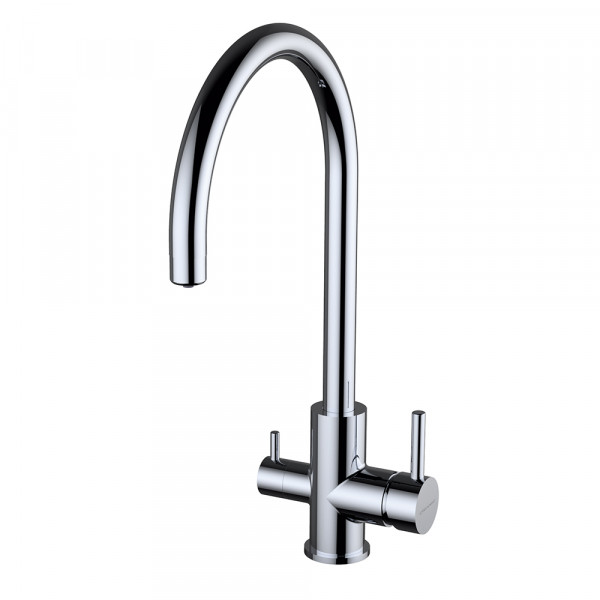 Grifo de cocina monomando 270mm 3 vías con 2 mandos y 2 salidas de agua para equipos de tratamiento