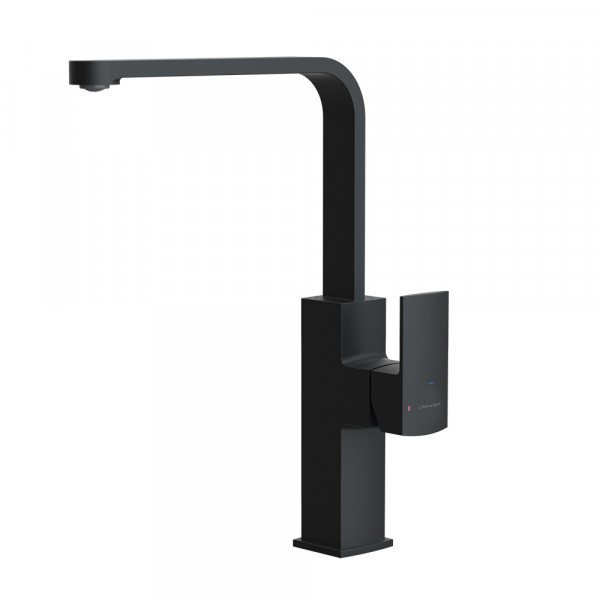 KÃ¼chenarmatur Einhebel 310mm 5l/min Alpina Square Schwarz Matt Cold Open